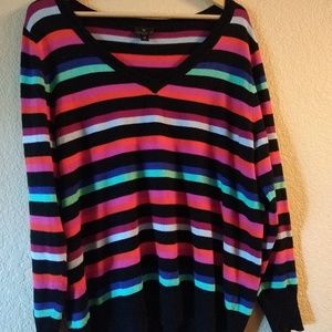 Worthington Colorful Striped Sweater